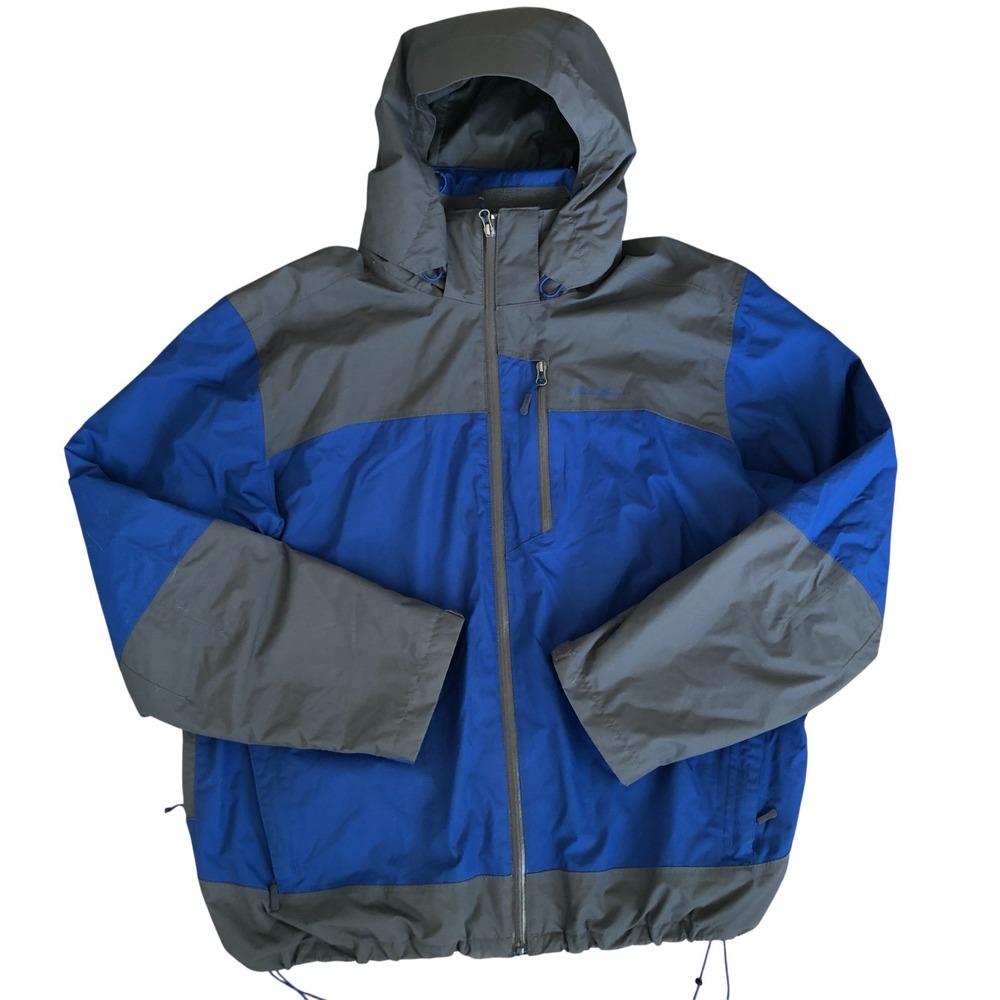 Eddie Bauer Weatheredge Rain Jacket Mens 2XL Blue Full‎ Zip Shell Windbreaker